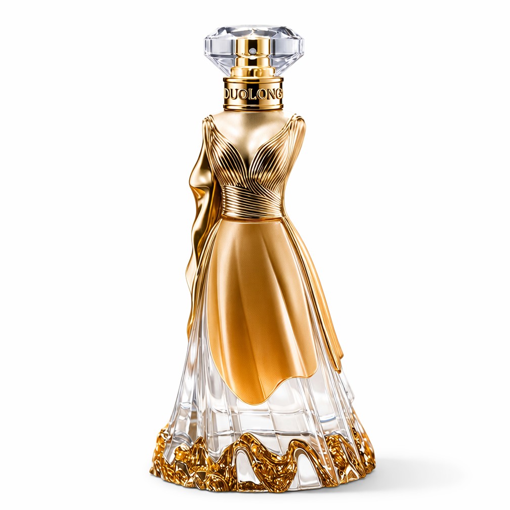 DUOLONG Mannequin Perfume Bottle | Evening Gown-Inspired Crystal Cap Glass Bottle | OEM Custom