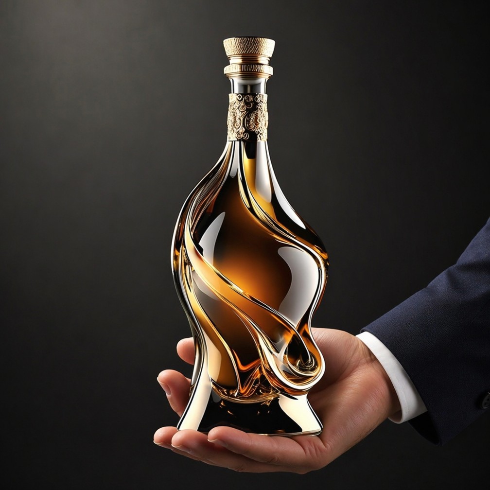 Luxury Glass Bottle Hand Presentation