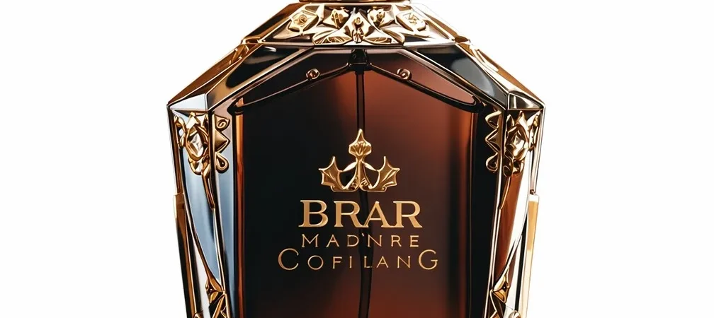 DUOLONG Hexagonal Filigree Spirits Decanter | Baroque Gold Scrollwork & Crystal Cap | OEM Custom