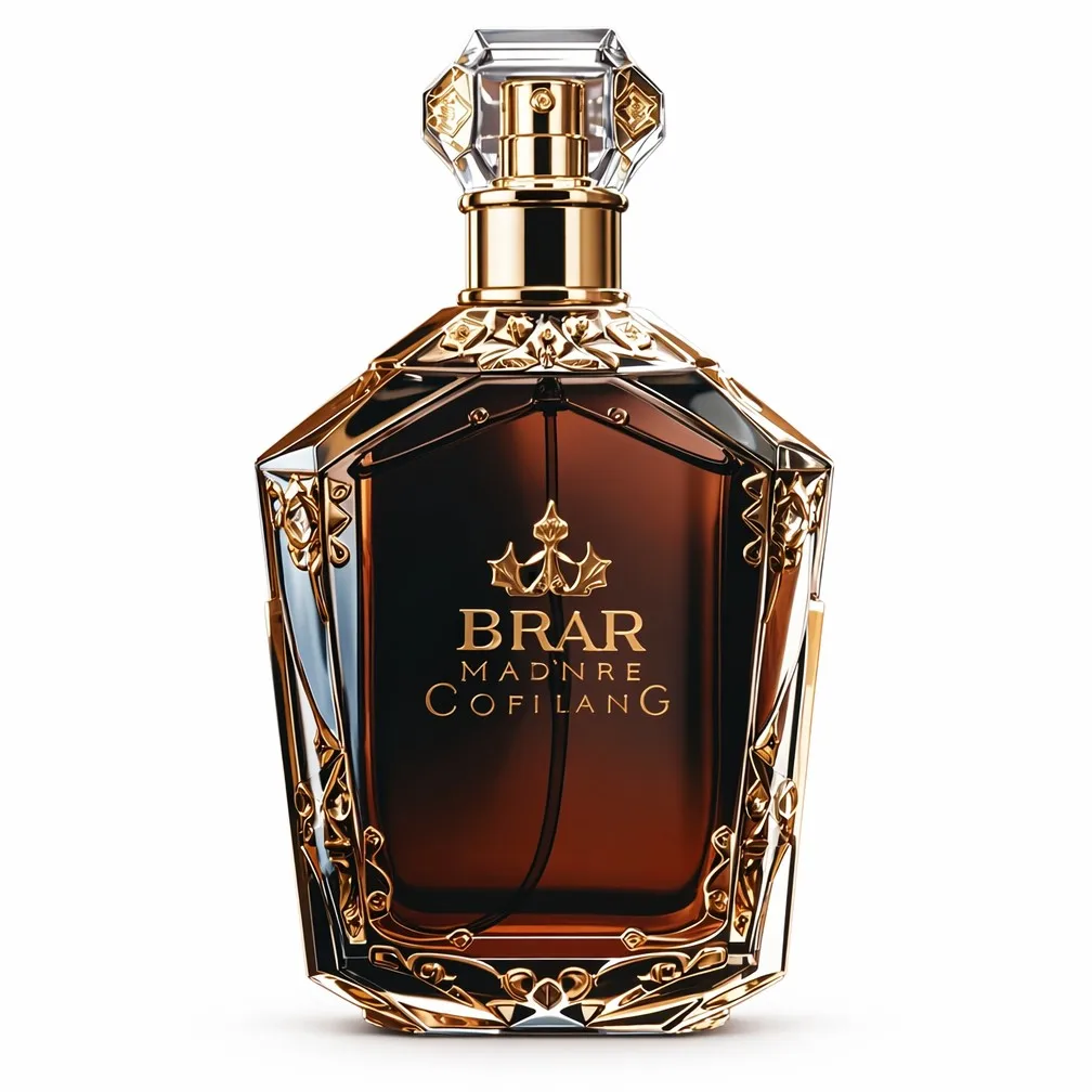 DUOLONG Hexagonal Filigree Spirits Decanter | Baroque Gold Scrollwork & Crystal Cap | OEM Custom