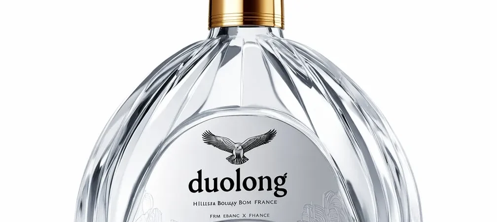 DUOLONG Faceted Crystal Spirits Bottle | Two-Tone Chalice Cap | Luxury Brandy & Cognac Decanter | OEM Custom
