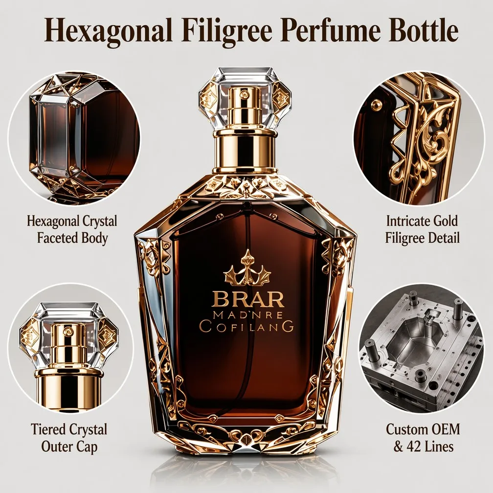 Hexagonal Filigree Spirits Decanter Features Overview