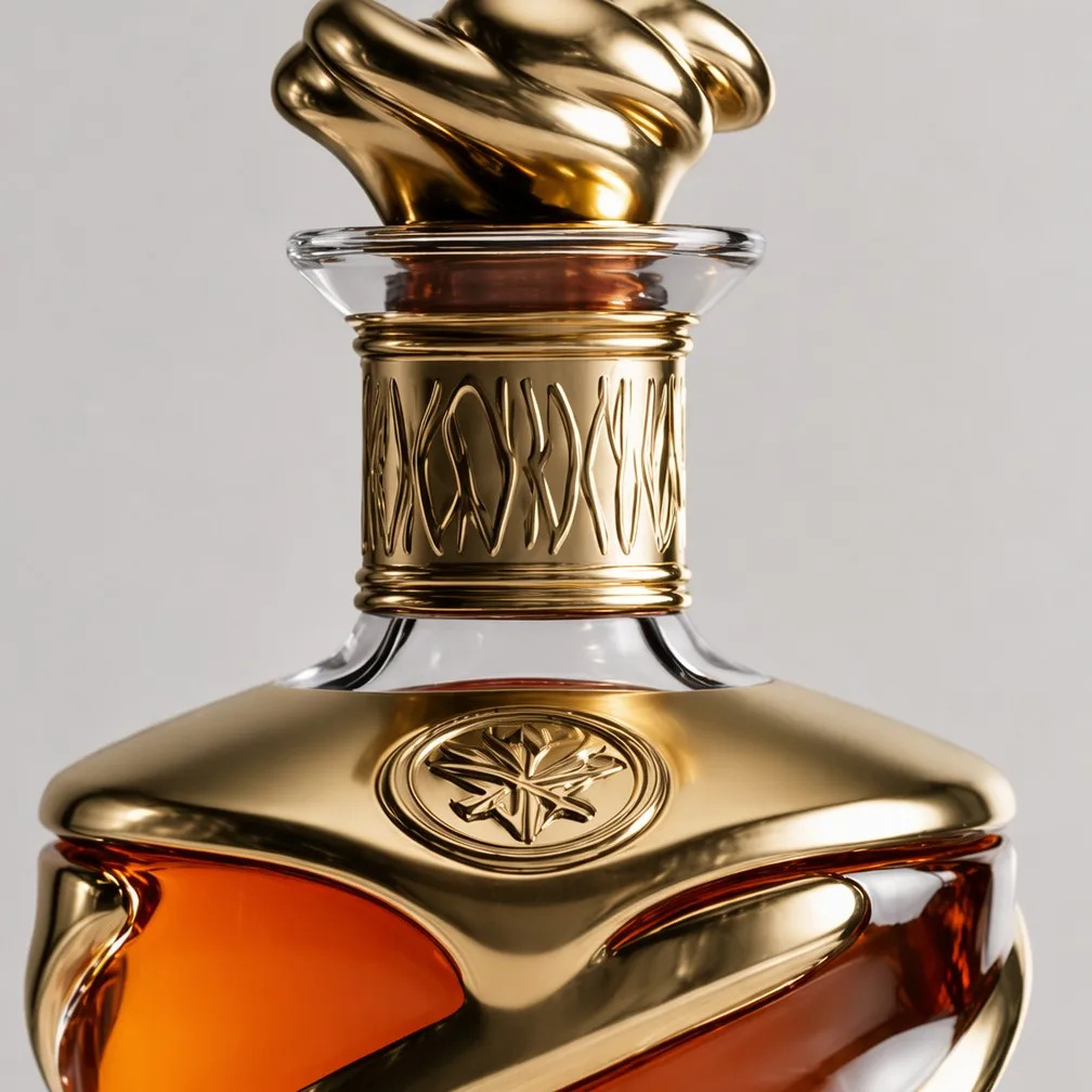 Close-Up of Flame Stopper, Engraved Neck, and Star Crest