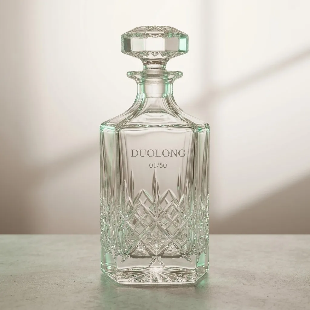 Diamond-Cut Crystal Decanter