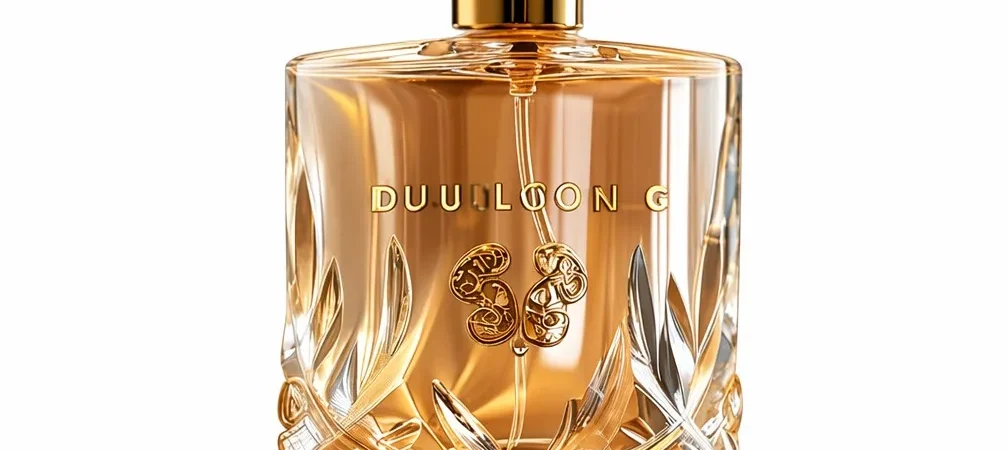 DUOLONG Gold Crown Crystal Perfume Bottle | Ornate Cap & Etched Leaf Reliefs | OEM Custom