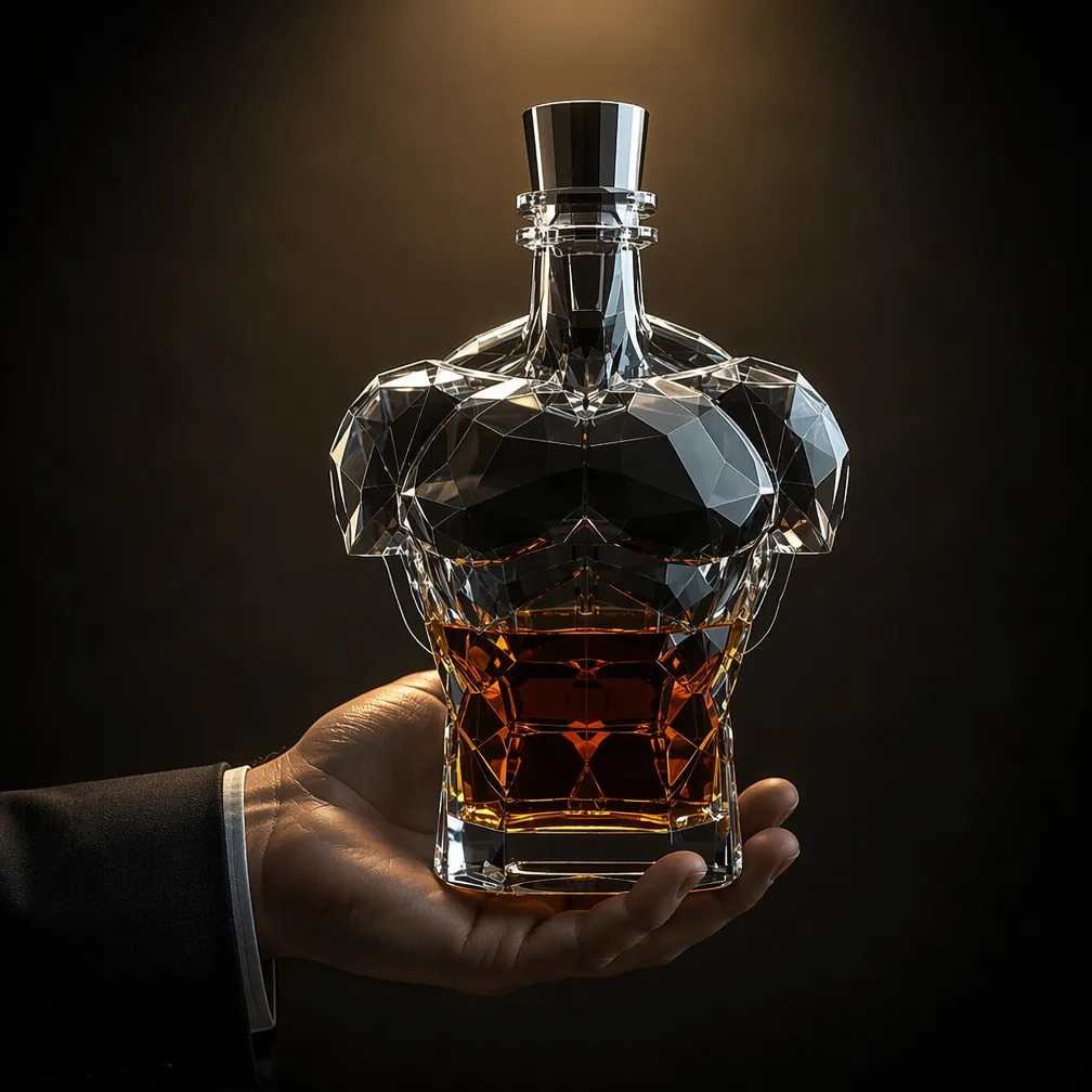Torso Decanter Hand Presentation in Formal Suit
