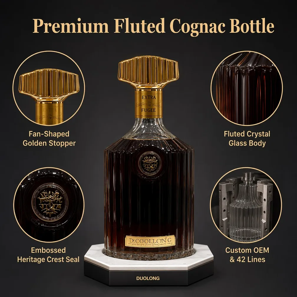 Premium Fluted Cognac Bottle Features Overview