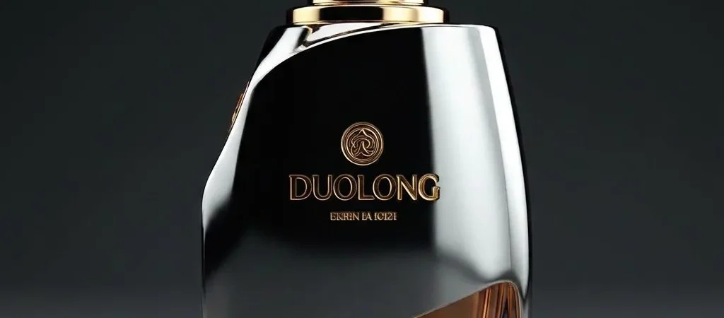 DUOLONG Architectural Perfume Bottle | Chrome & Gold Exoskeleton 100ml | OEM Custom