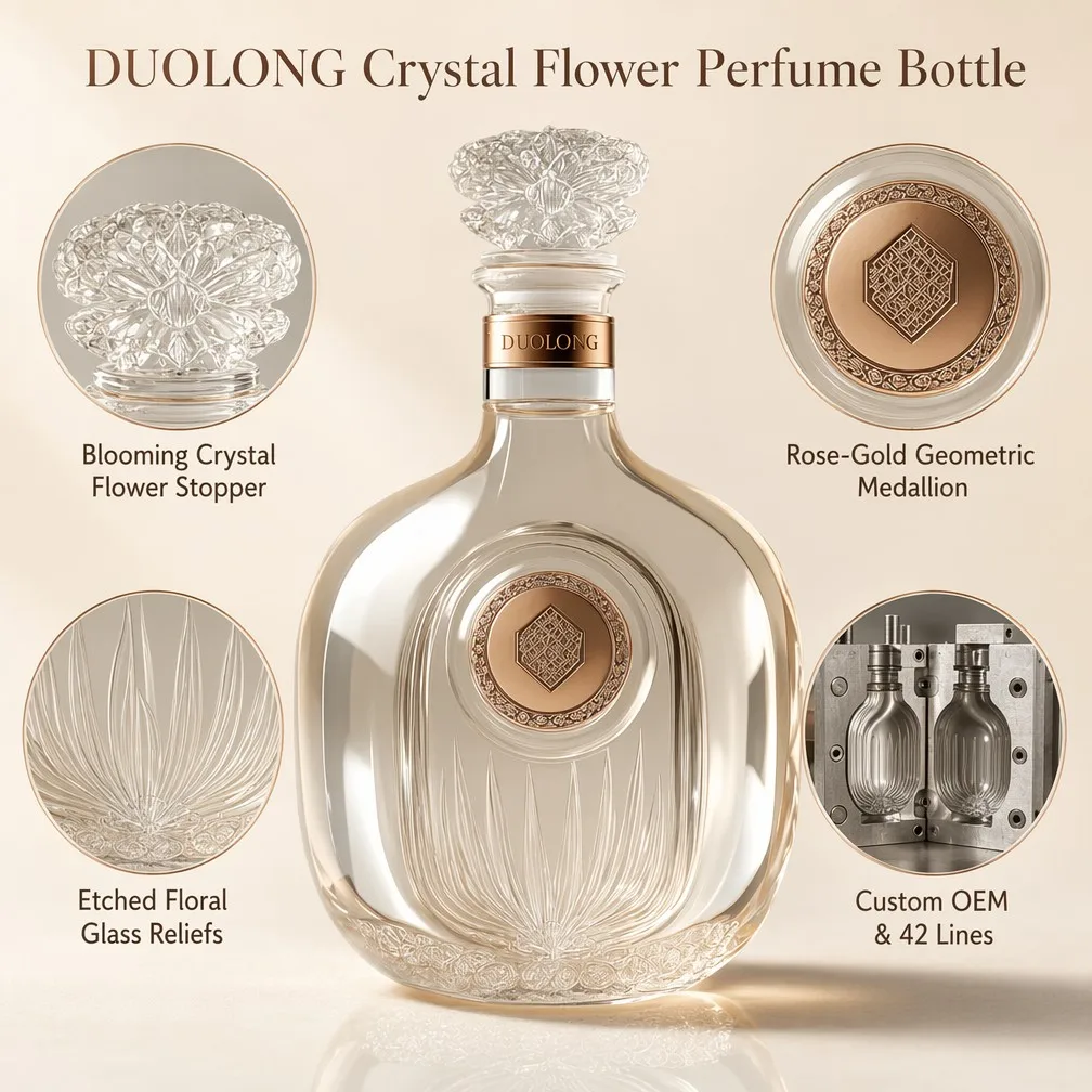 Crystal Flower Perfume Bottle Features Overview