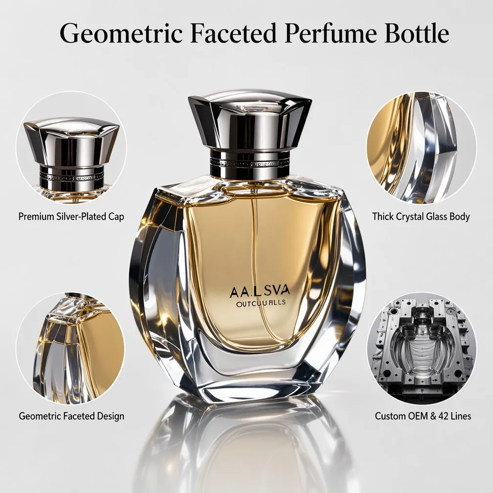 Geometric Perfume Bottle Features Overview