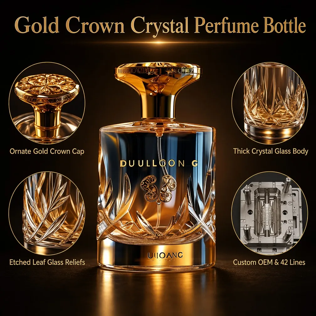 Gold Crown Crystal Perfume Bottle Features Overview