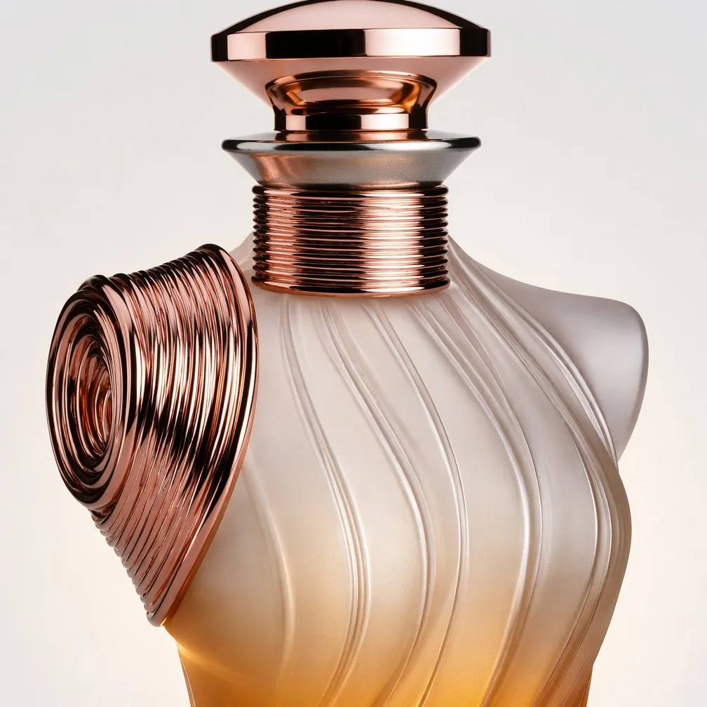 Close-Up of Rose-Gold Coiled Shoulder and Swirling Grooves