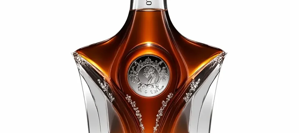 DUOLONG Winged Crystal Decanter | Jeweled Crown Neck & Heraldic Medallion | OEM Custom