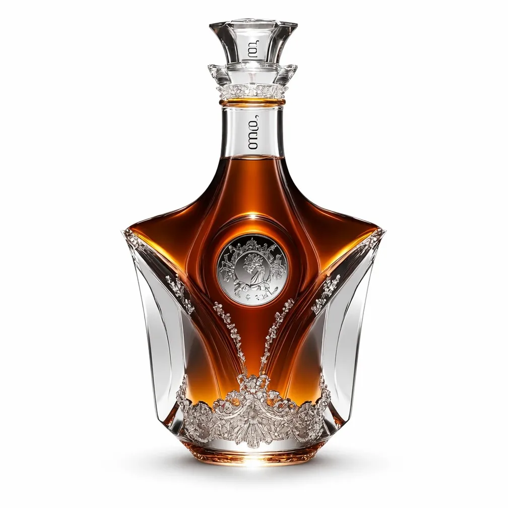 DUOLONG Winged Crystal Decanter | Jeweled Crown Neck & Heraldic Medallion | OEM Custom