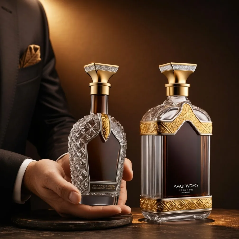 Decanter Duo Hand Presentation in Formal Attire