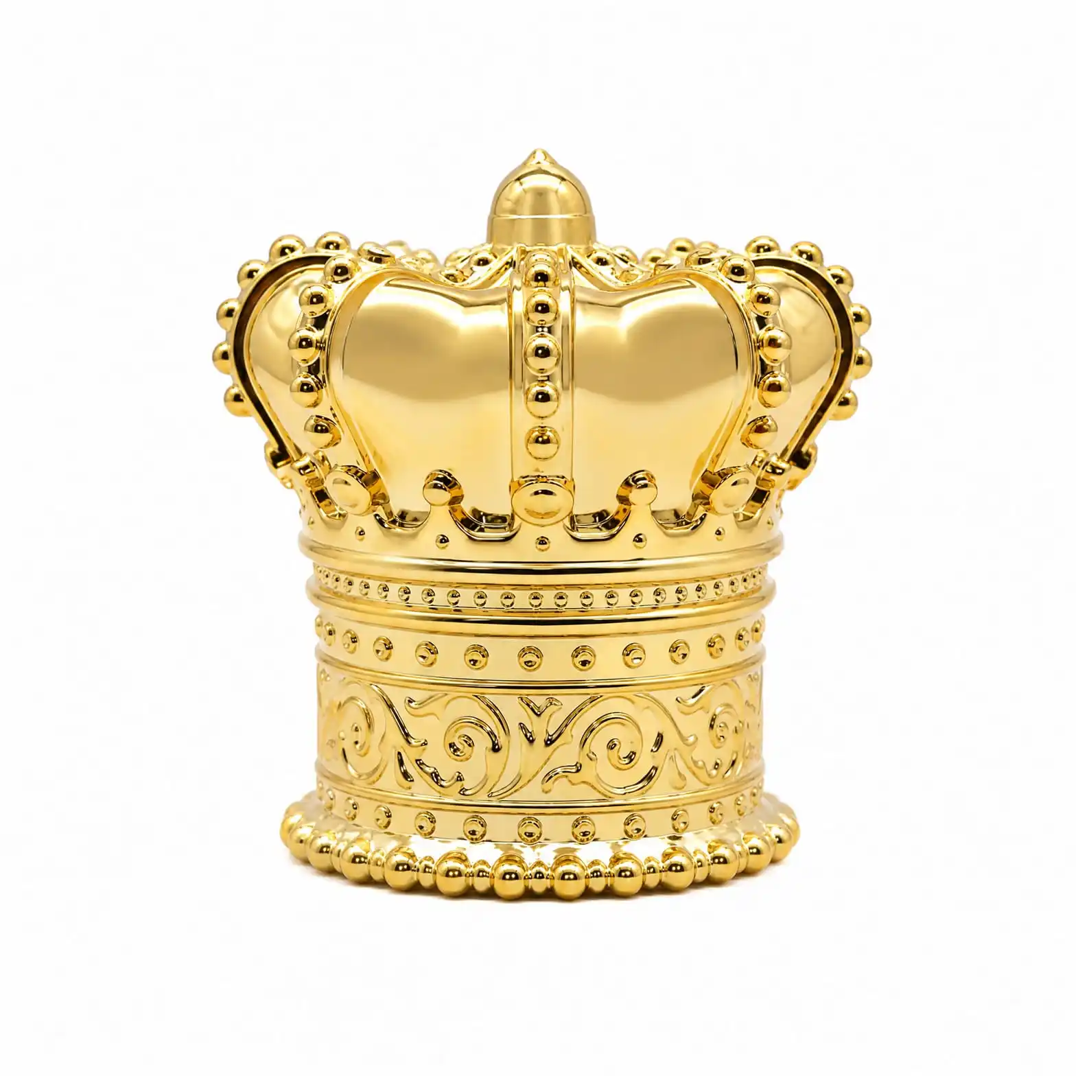 Gold Royal Crown Bottle Cap with Beaded Detailing