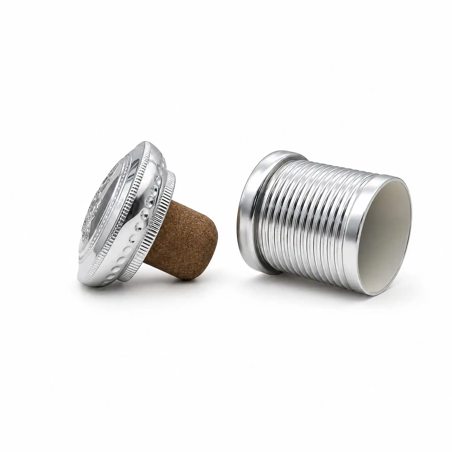 Chrome Crest Bottle Cap with Ribbed Skirt - view 2