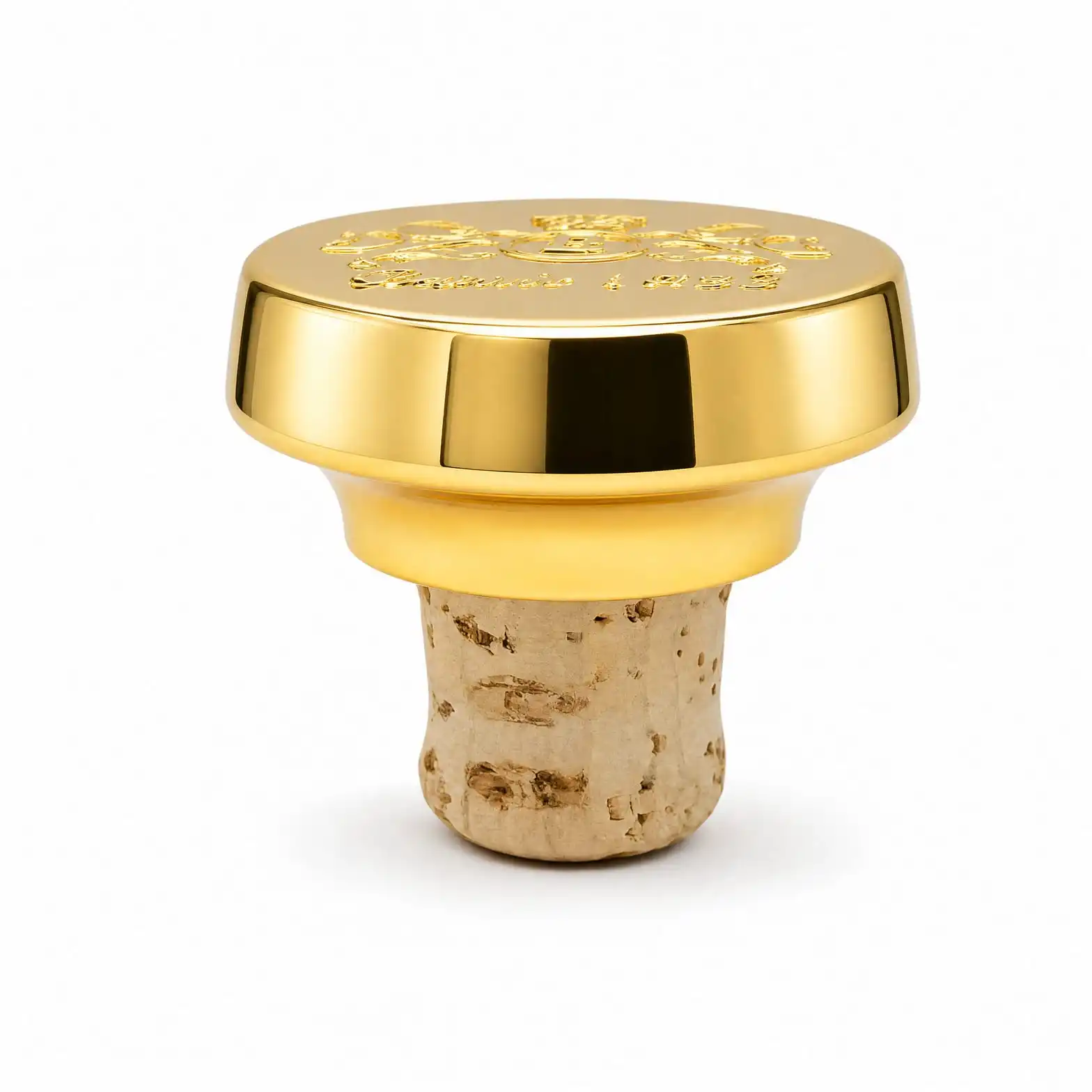 Gold Bottle Cap with Lion Crest and Depuis 1895 Engraving