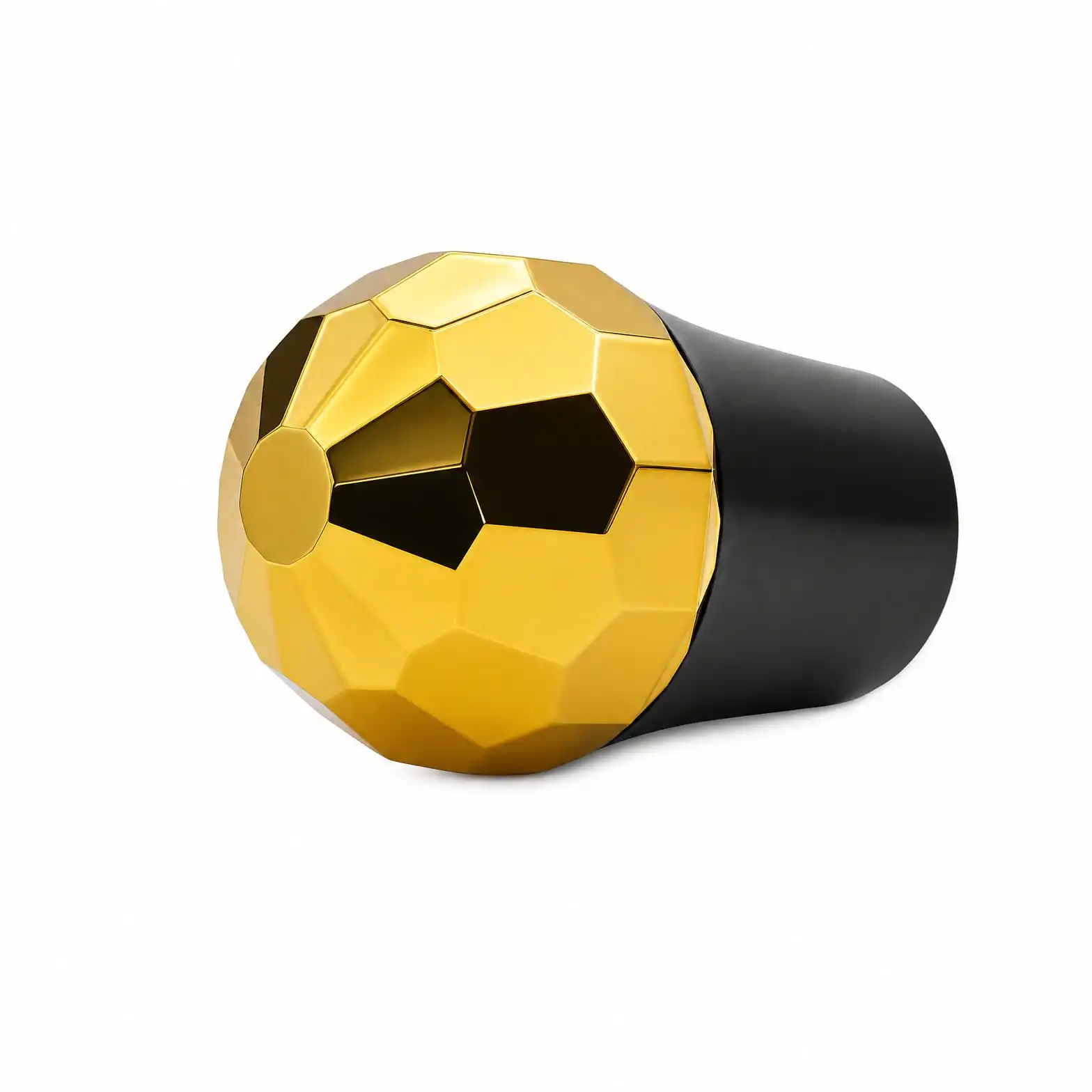 Black Bottle Cap with Faceted Gold Dome Top - view 2