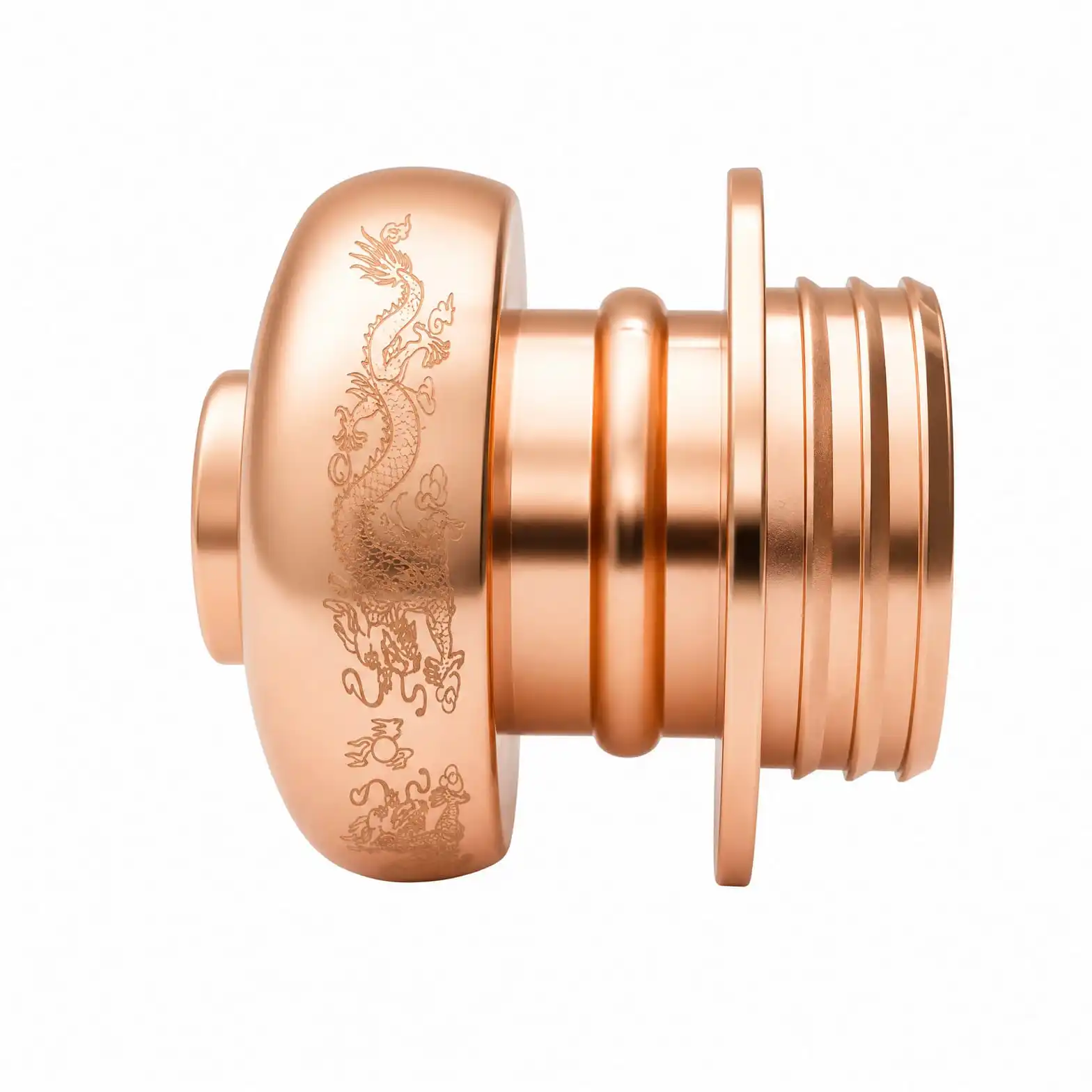 Rose-Gold Metal Bottle Cap with Engraved Dragon Motif - view 3