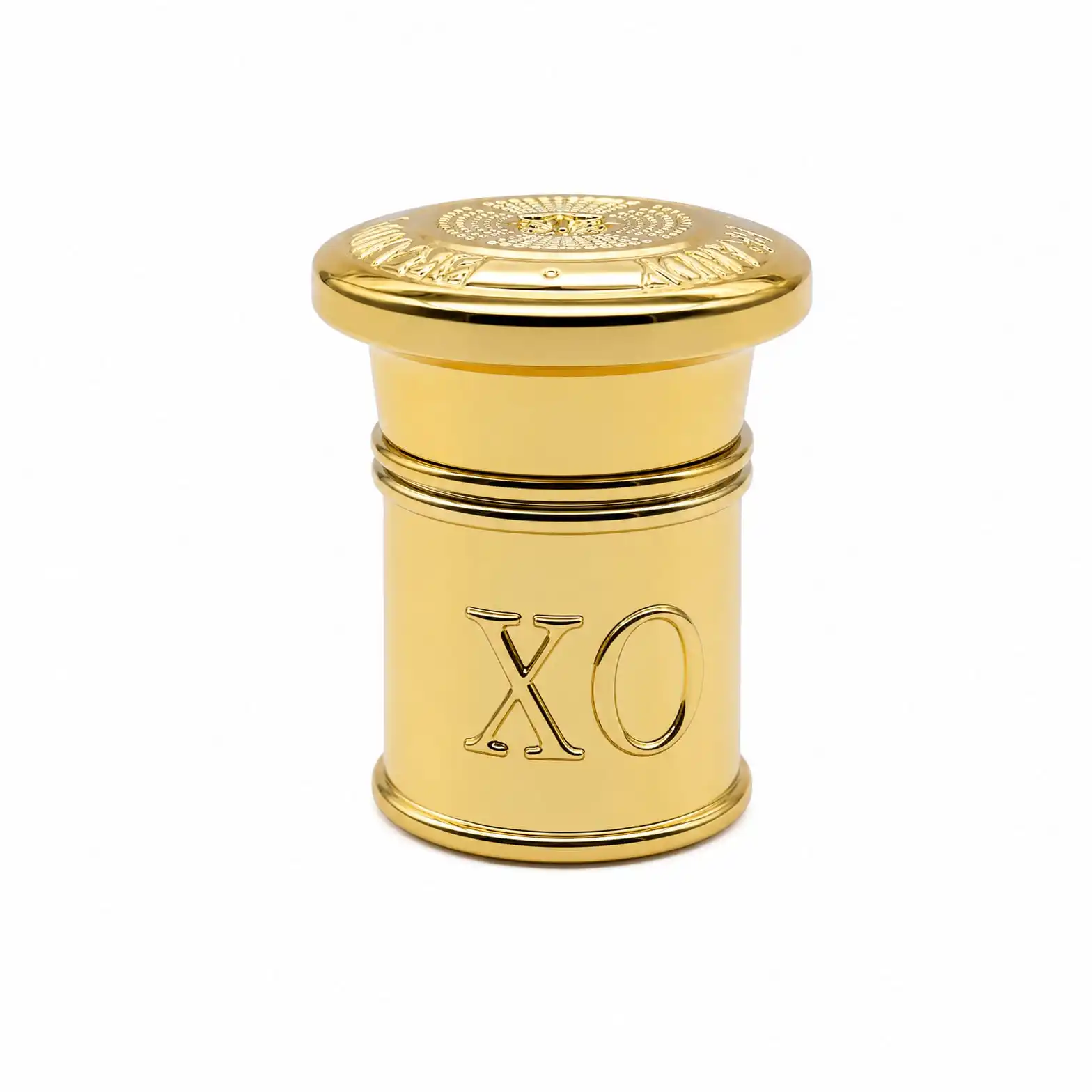 Gold XO Spirits Bottle Cap with Flat Top and Cork Fit